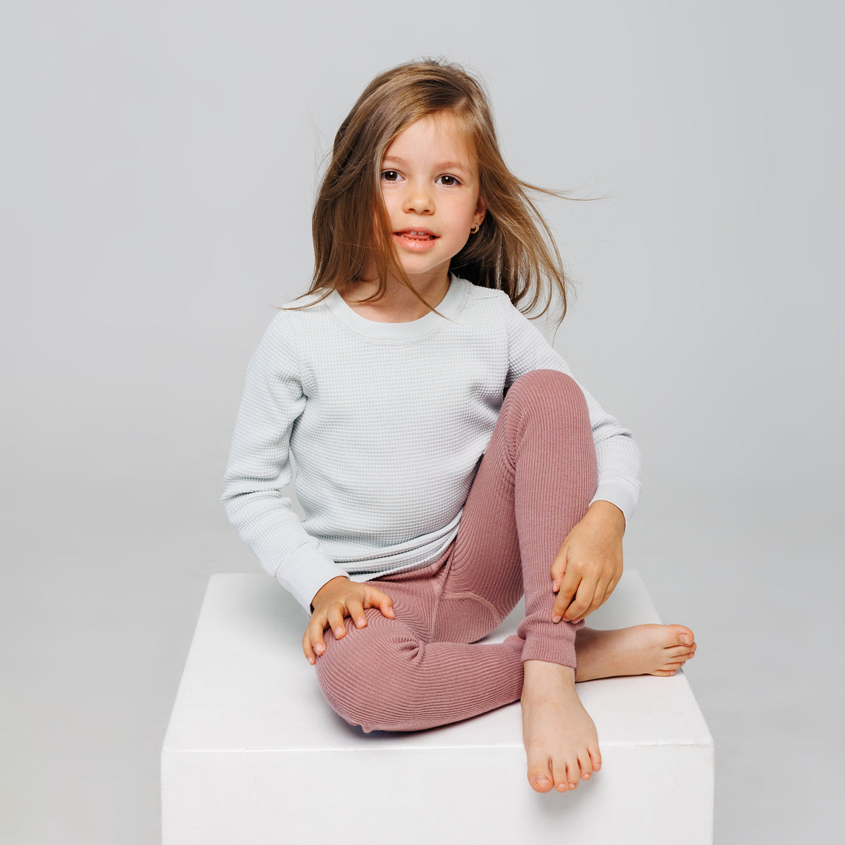 Collants sans pieds à bretelles - Dusty Rose