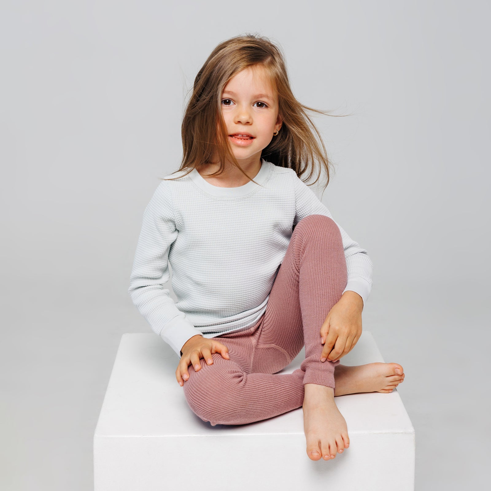 Collants sans pieds à bretelles - Dusty Rose