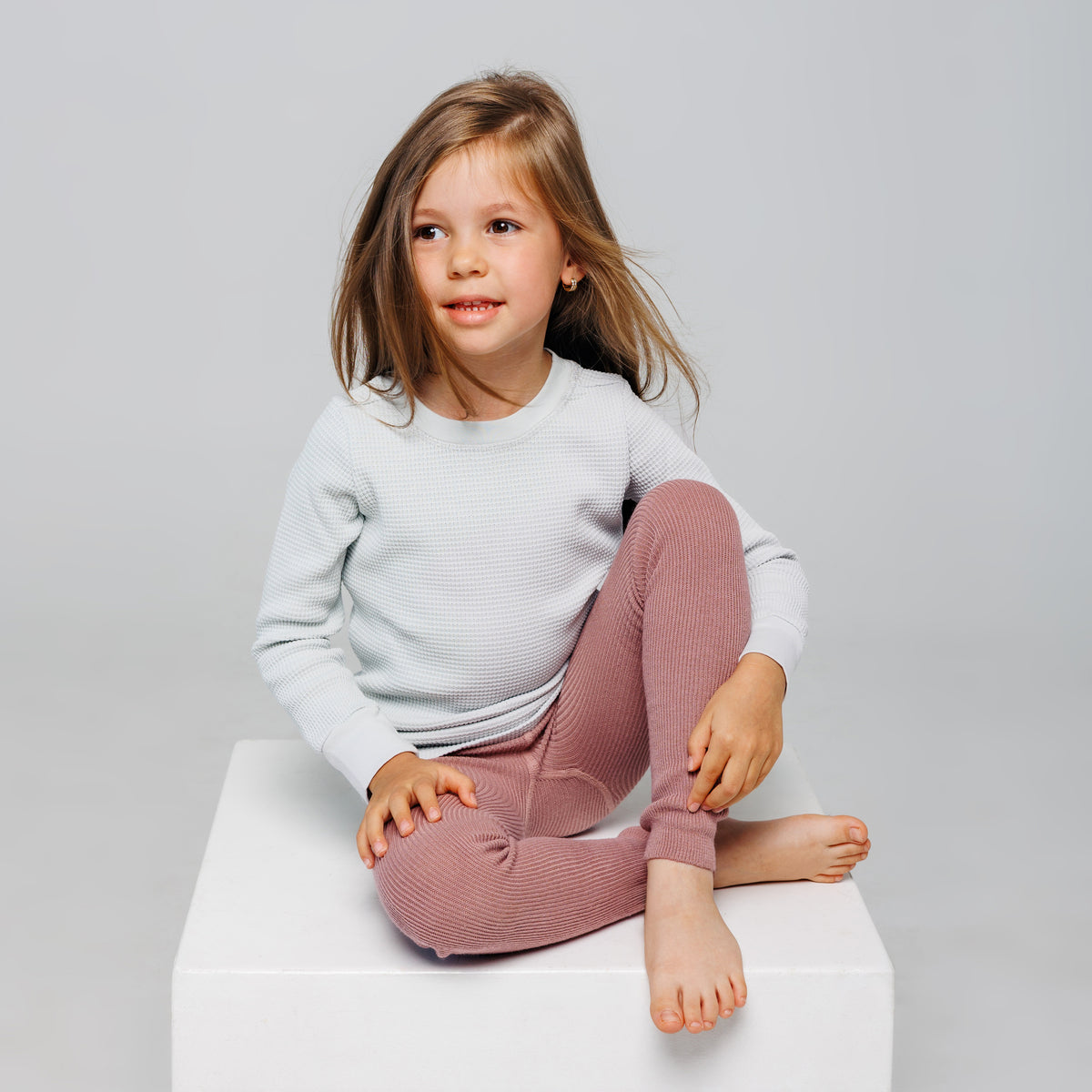 Collants sans pieds à bretelles - Dusty Rose