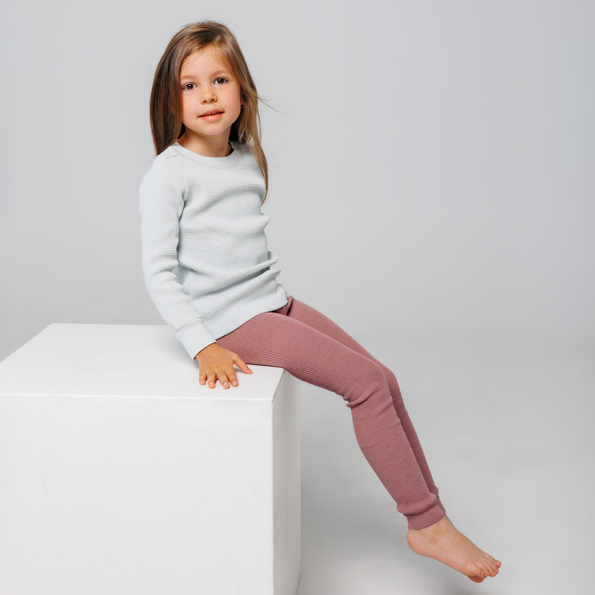 Collants sans pieds à bretelles - Dusty Rose