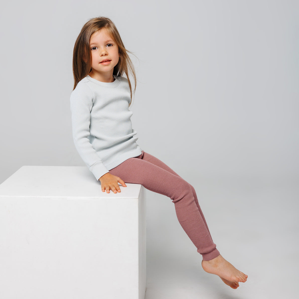 Collants sans pieds à bretelles - Dusty Rose