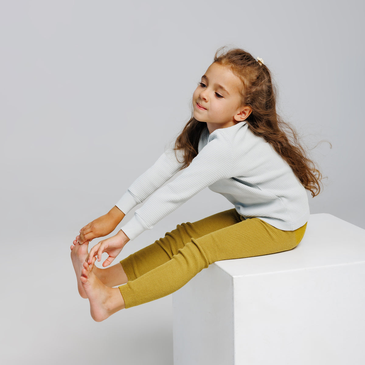 Collants sans pieds à bretelles - Ocre jaune