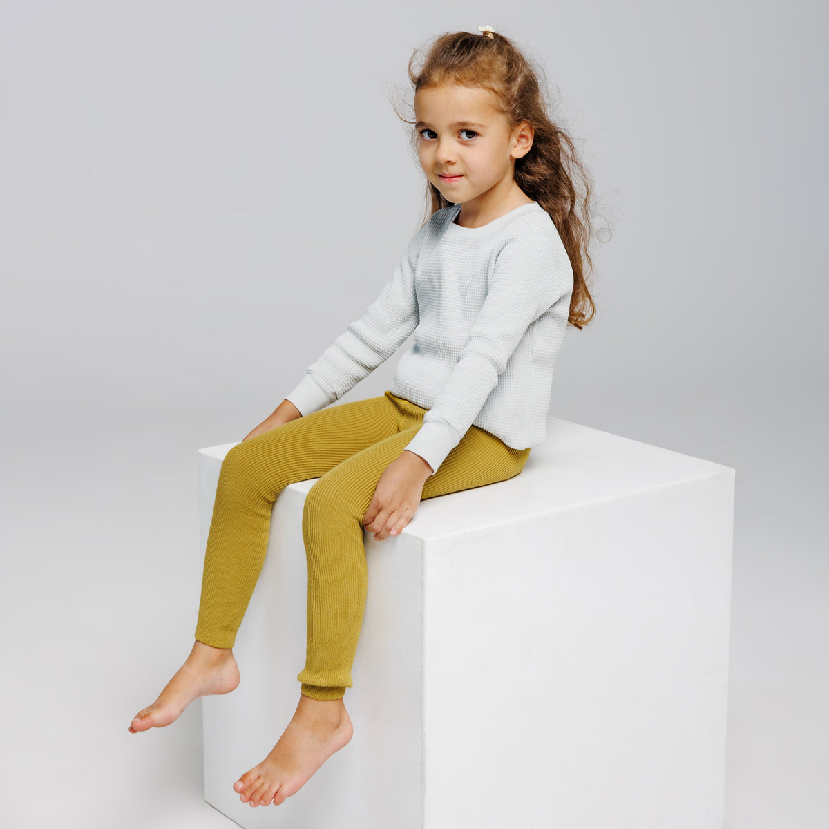 Collants sans pieds à bretelles - Ocre jaune
