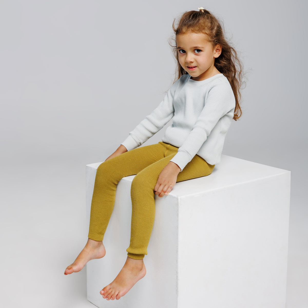 Collants sans pieds à bretelles - Ocre jaune