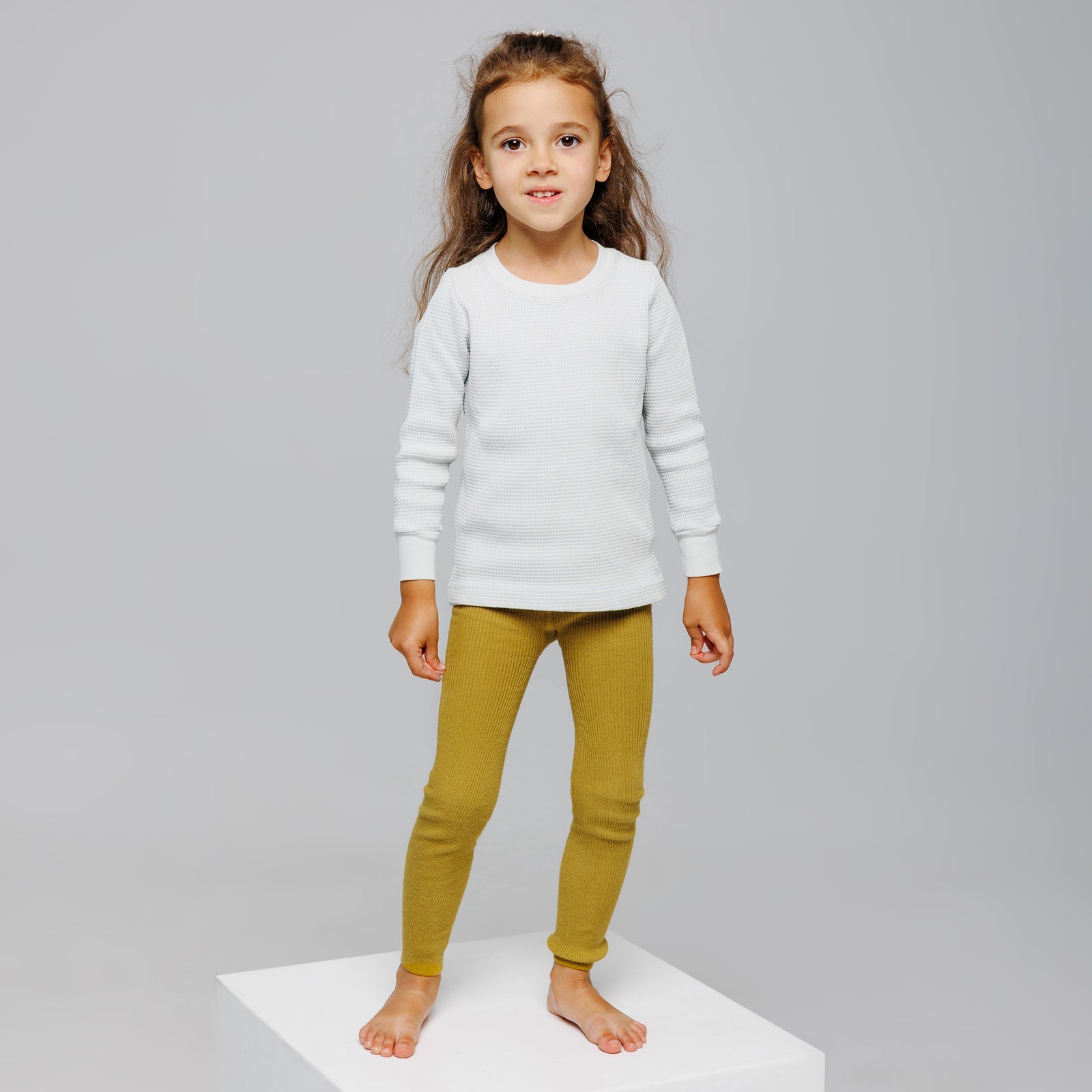Collants sans pieds à bretelles - Ocre jaune