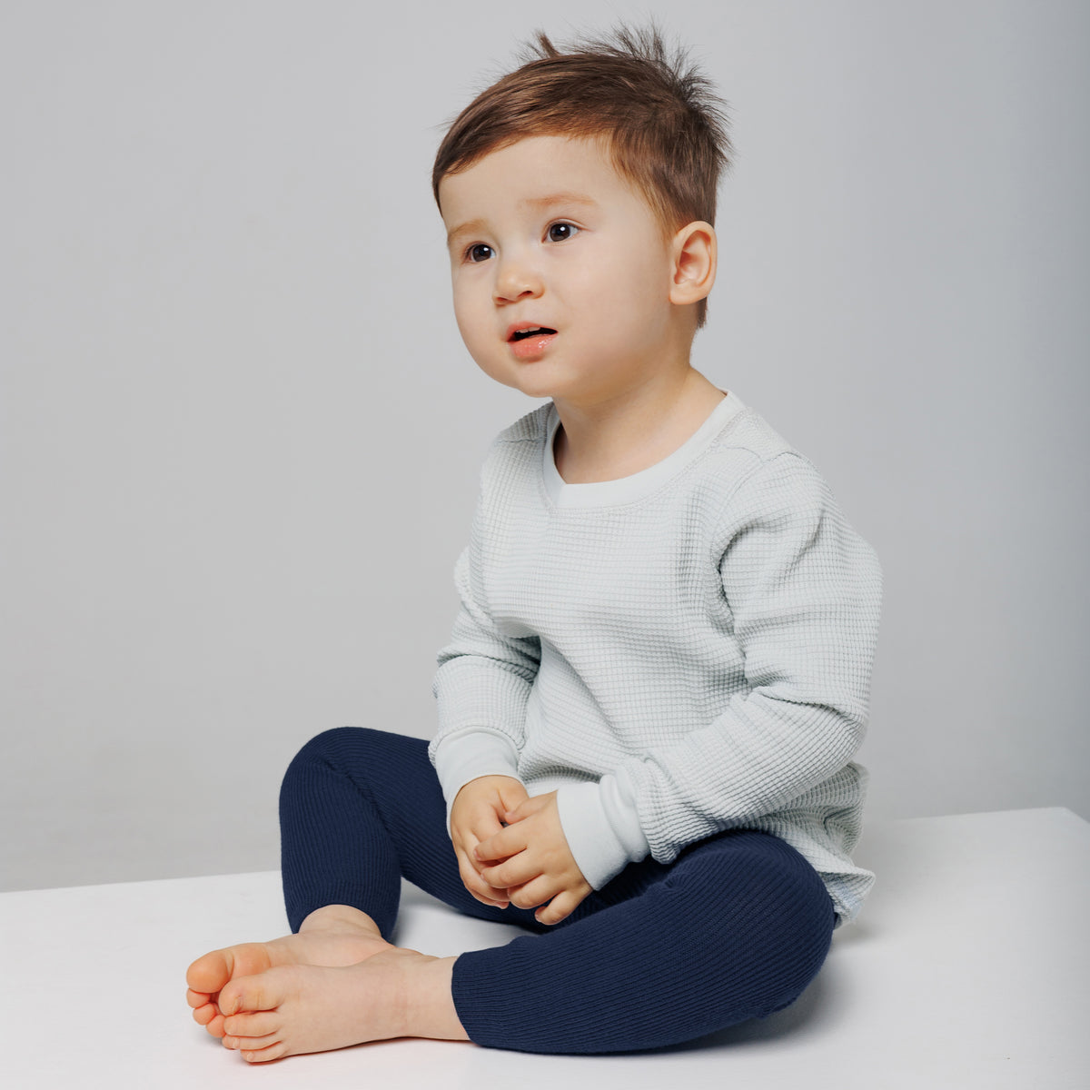 Collants sans pieds à bretelles - Bleu Marine