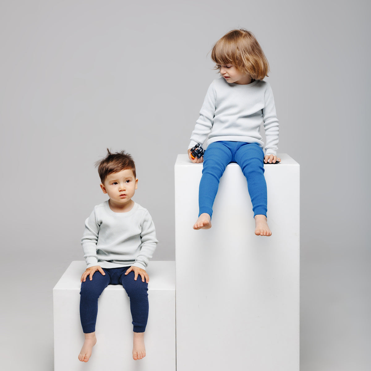 Collants sans pieds à bretelles - Bleu Marine