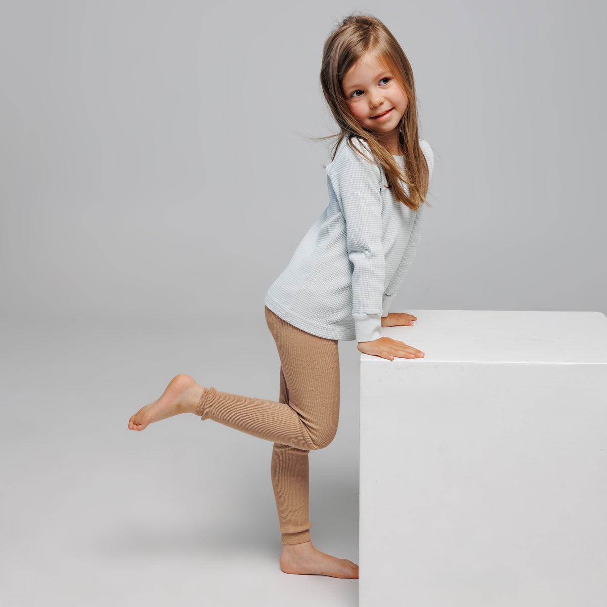 Collants sans pieds à bretelles - Beige Marron