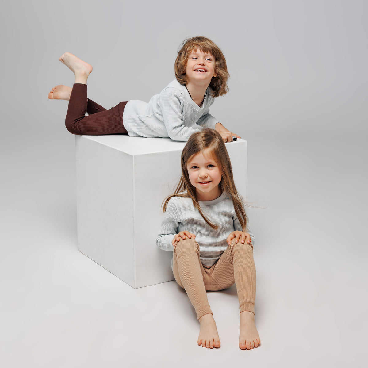 Collants sans pieds à bretelles - Beige Marron