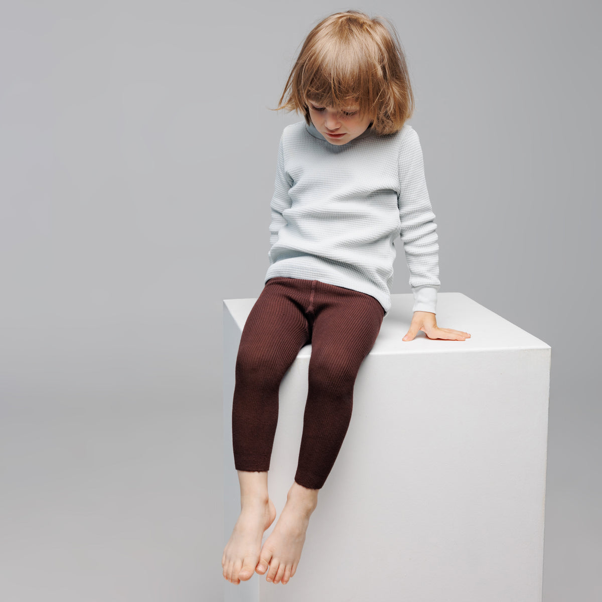 Collants sans pieds à bretelles - Brun Chocolat