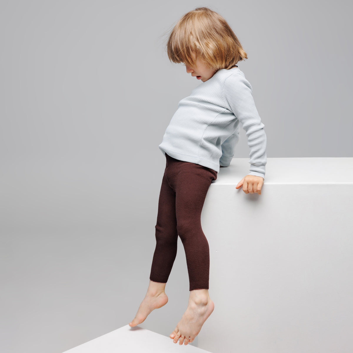 Collants sans pieds à bretelles - Brun Chocolat
