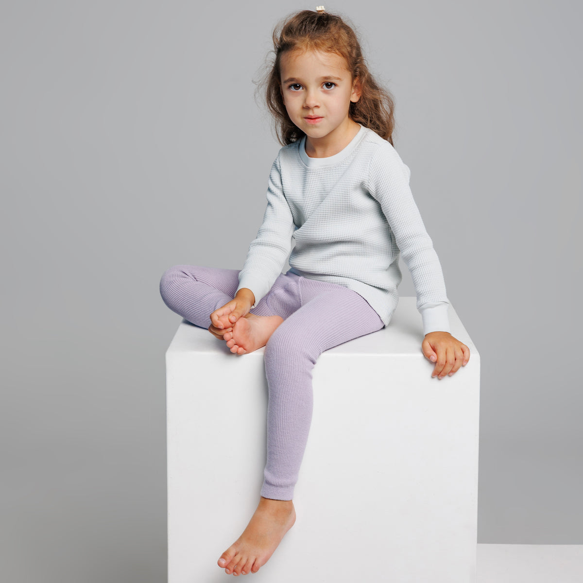 Collants sans pieds à bretelles - Violet pastel