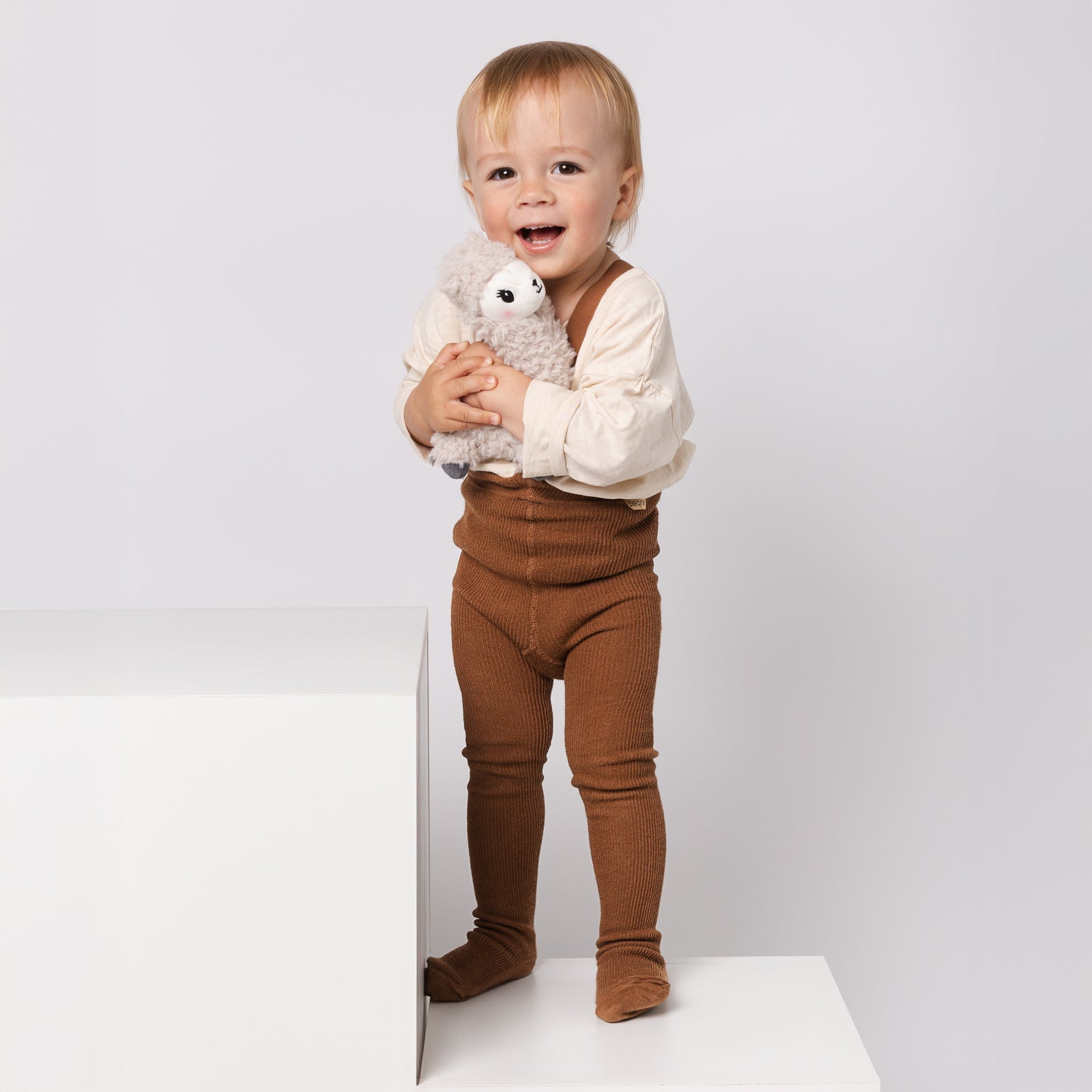 Collants à bretelles - Noisette (mélange laine de baby alpaga)