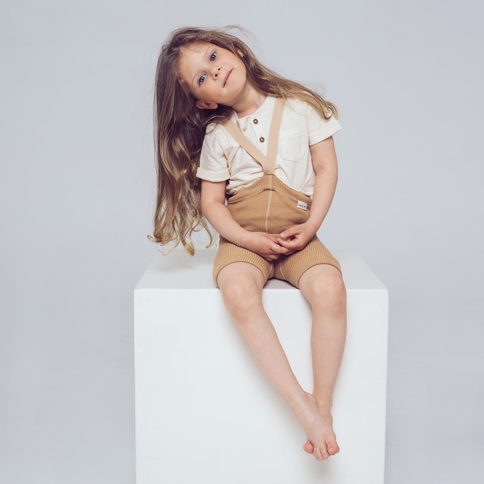 Collants Courts à Bretelles - Beige Marron