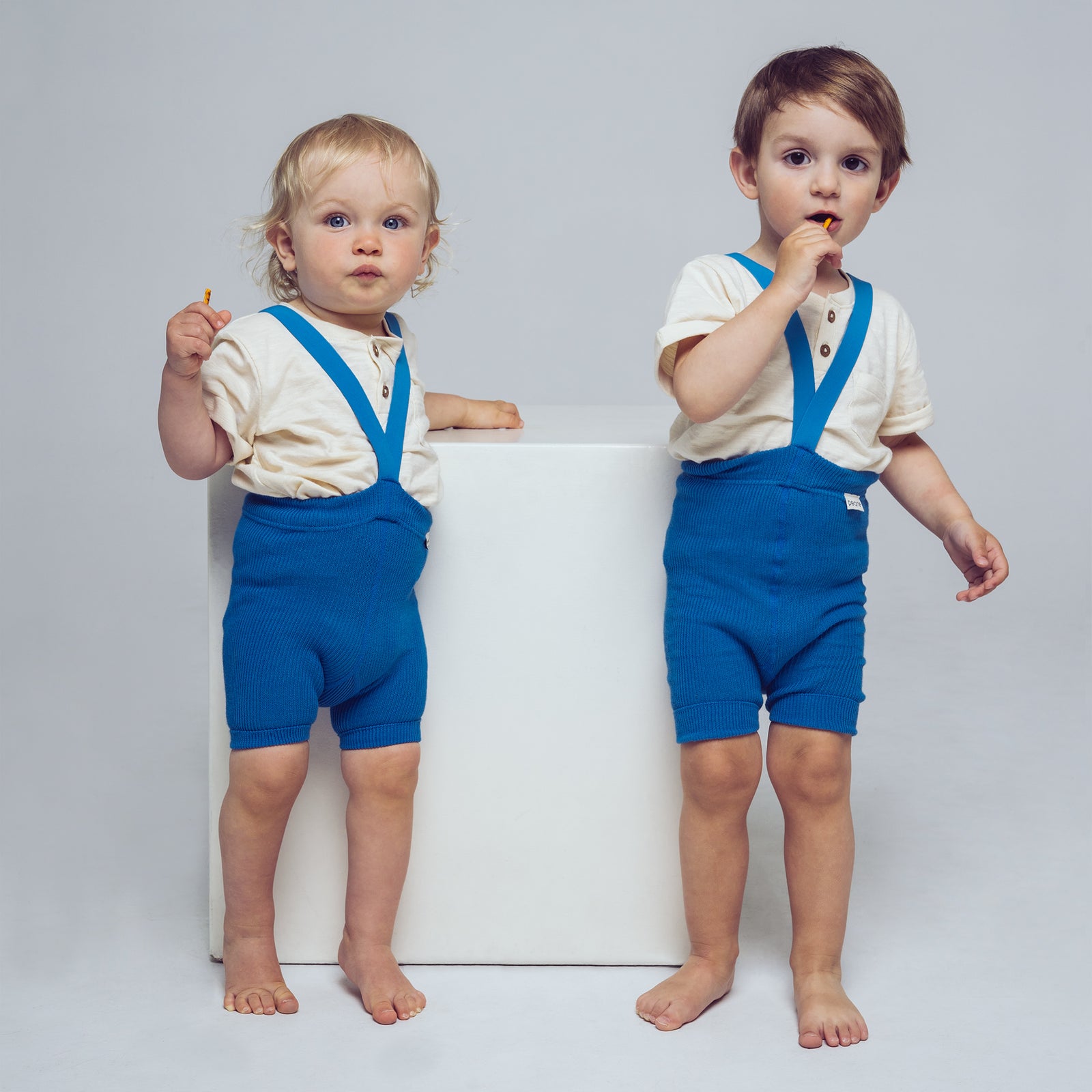 Collants Courts à Bretelles - Bleu Français