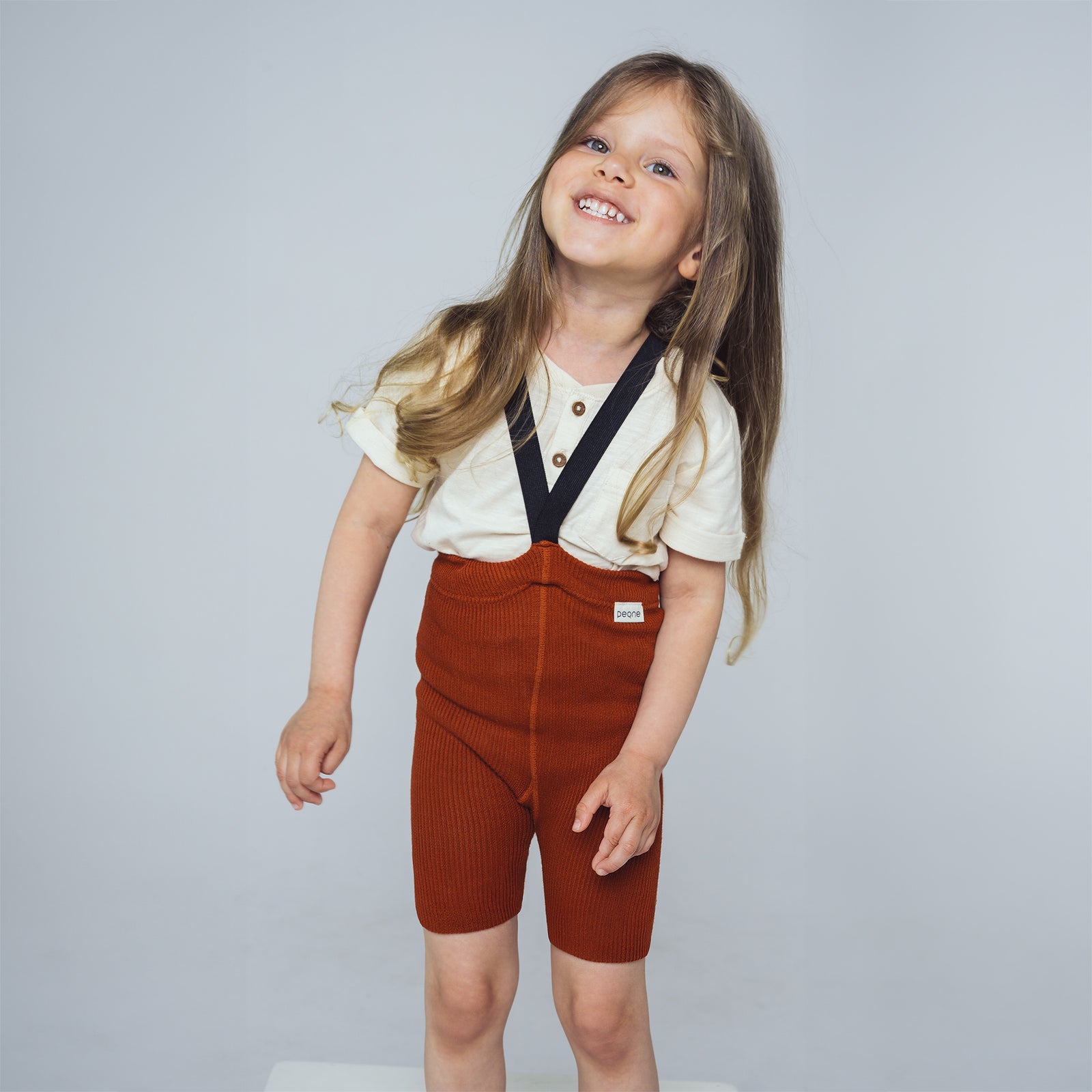 Collants Courts à Bretelles - Rouge Brique