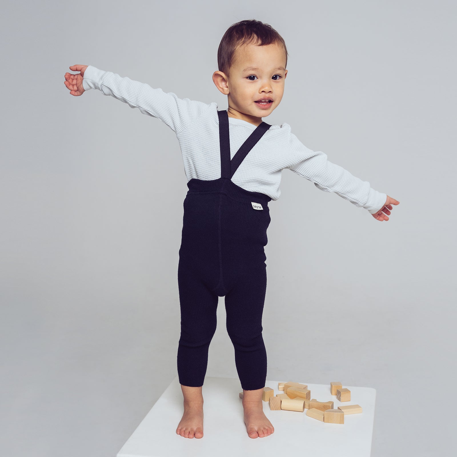 Collants sans pieds à bretelles - Noir Carbone