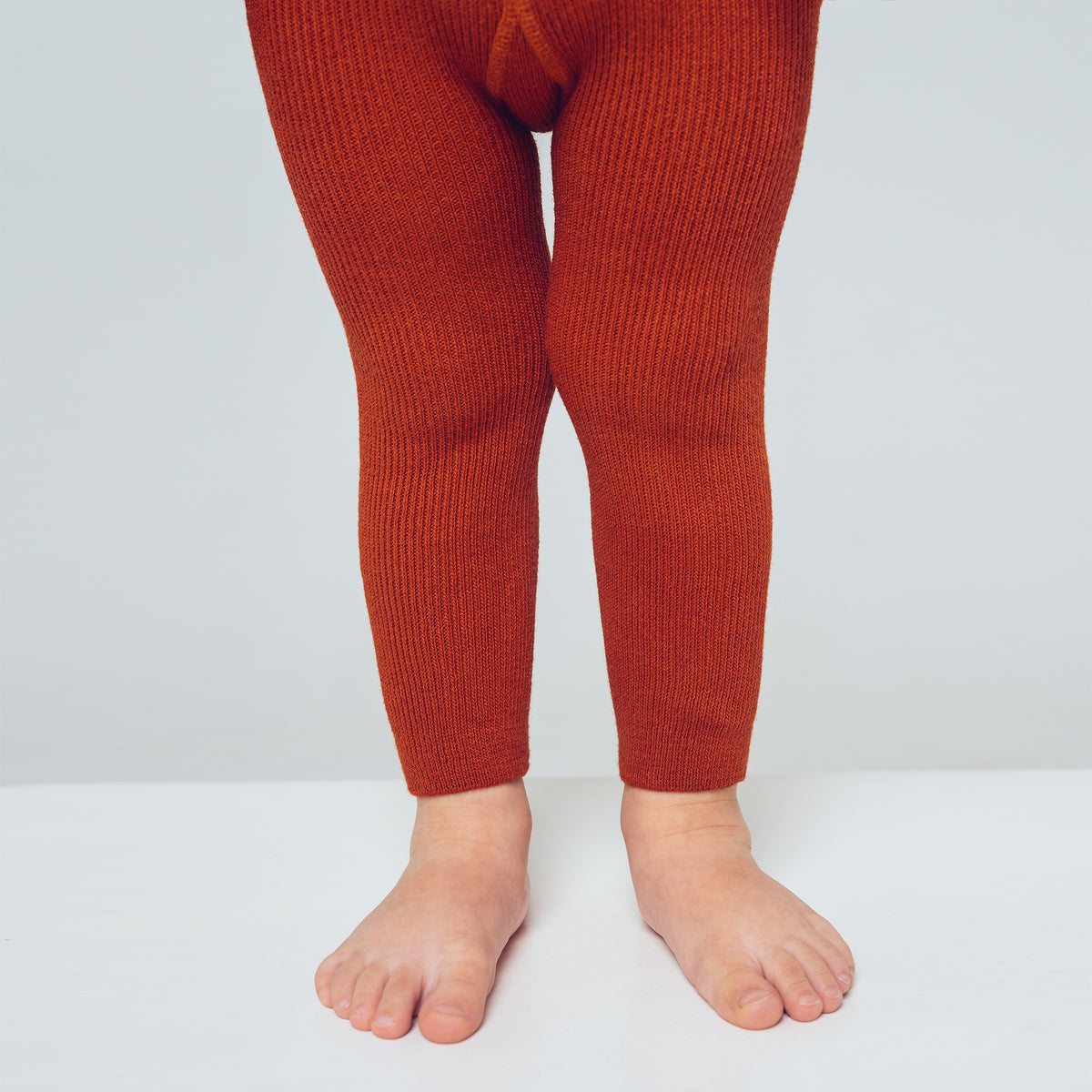 PEQNE Leggings Footless Tights with Braces in Rusty Red