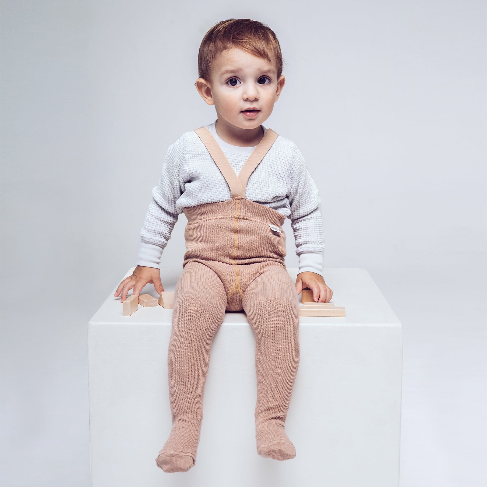 Collants à bretelles - Beige Marron