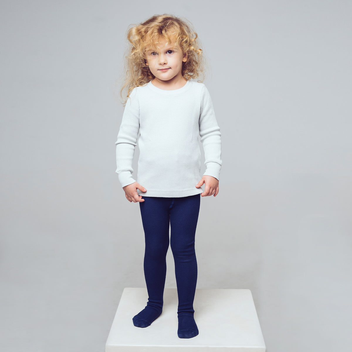 PEQNE Footed Children Tights in Navy Blue
